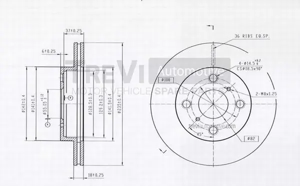 TREVI AUTOMOTIVE féktárcsa - BD1130 - TothCarparts
