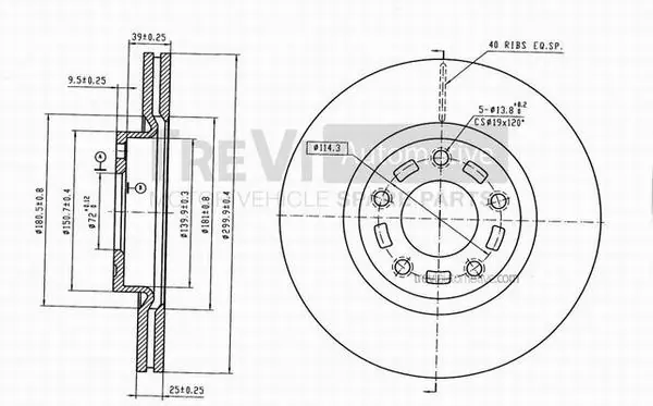 TREVI AUTOMOTIVE féktárcsa - BD1185 - TothCarparts