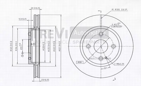TREVI AUTOMOTIVE féktárcsa - BD1245 - TothCarparts