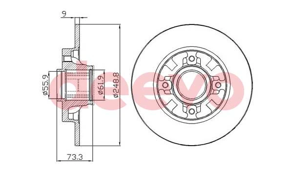 DEEVO féktárcsa - BD22360 - TothCarparts
