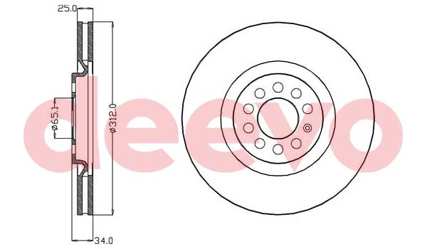 DEEVO féktárcsa - BD34500 - TothCarparts