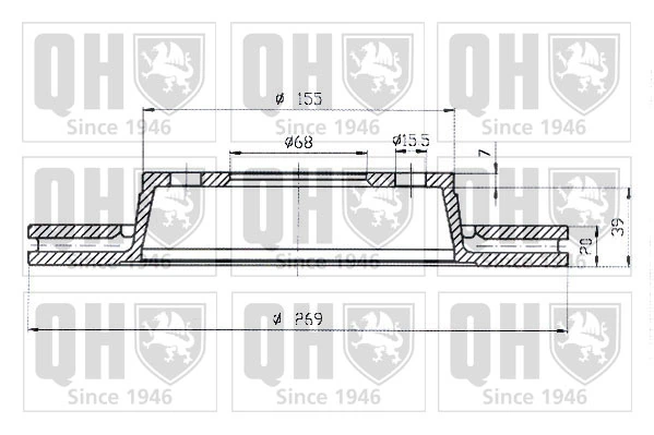 QUINTON HAZELL féktárcsa - BDC3634 - TothCarparts