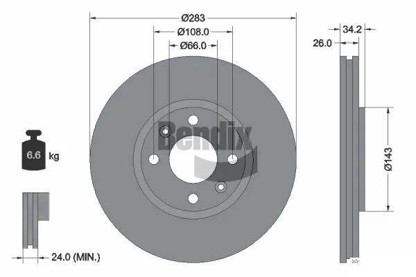 BENDIX Braking féktárcsa - BDS1001 - TothCarparts