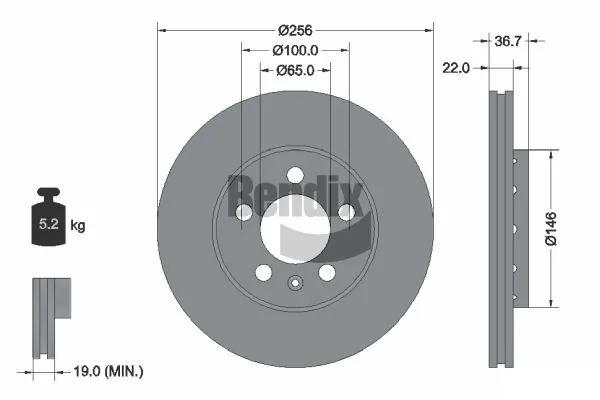 BENDIX Braking féktárcsa - BDS1002HC - TothCarparts