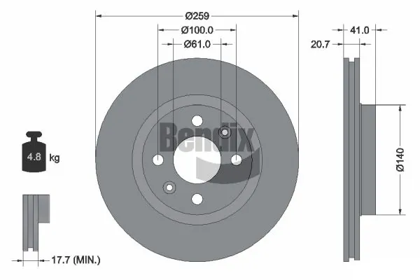 BENDIX Braking féktárcsa - BDS1004 - TothCarparts