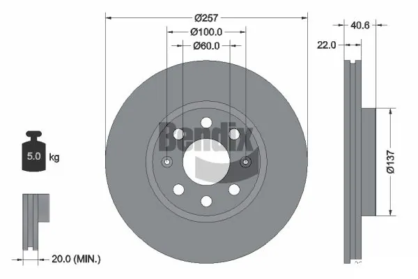BENDIX Braking féktárcsa - BDS1005 - TothCarparts