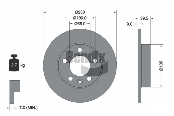 BENDIX Braking féktárcsa - BDS1009 - TothCarparts