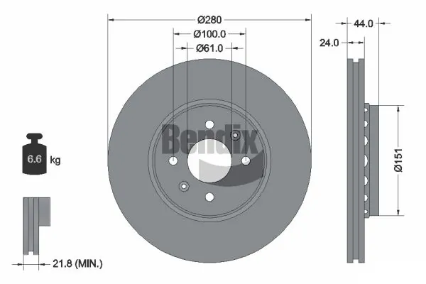 BENDIX Braking féktárcsa - BDS1012 - TothCarparts