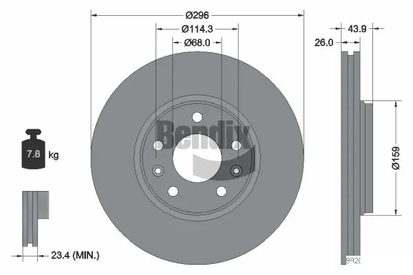 BENDIX Braking féktárcsa - BDS1030 - TothCarparts