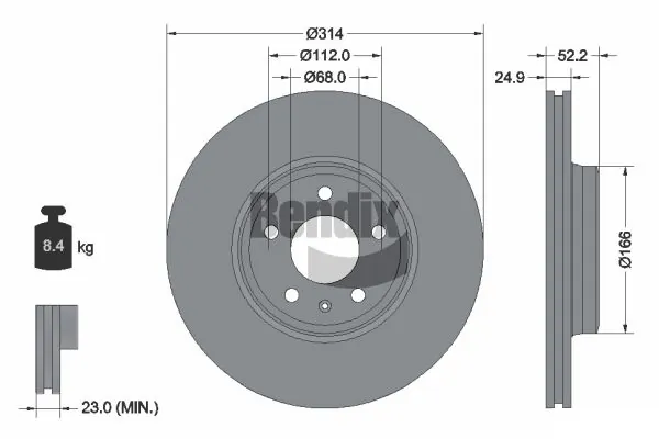 BENDIX Braking féktárcsa - BDS1041HC - TothCarparts