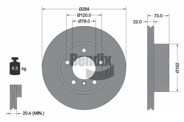 BENDIX Braking féktárcsa - BDS1043 - TothCarparts