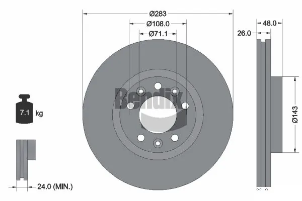 BENDIX Braking féktárcsa - BDS1044 - TothCarparts