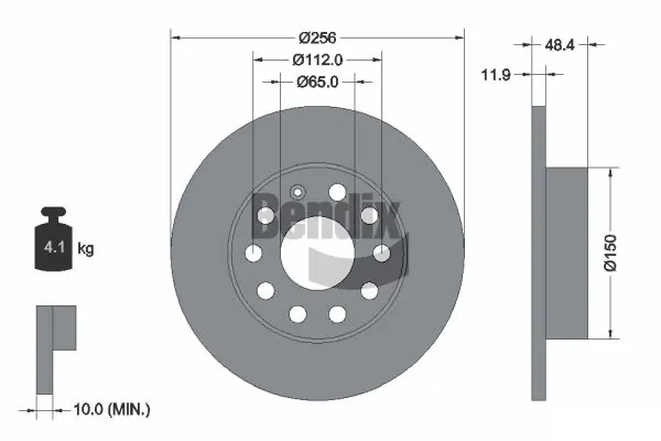 BENDIX Braking féktárcsa - BDS1049 - TothCarparts