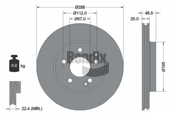 BENDIX Braking féktárcsa - BDS1054HC - TothCarparts