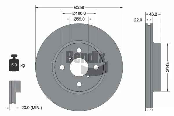 BENDIX Braking féktárcsa - BDS1065 - TothCarparts