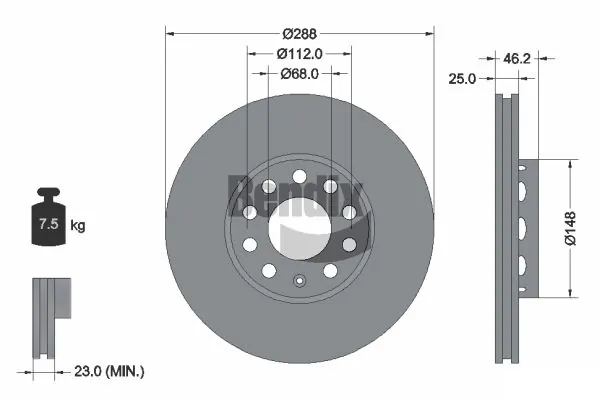 BENDIX Braking féktárcsa - BDS1070HC - TothCarparts