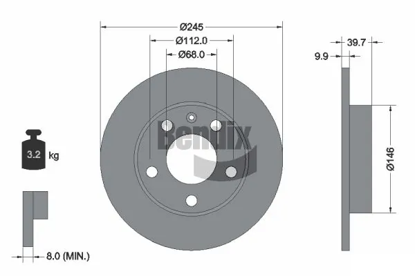 BENDIX Braking féktárcsa - BDS1071 - TothCarparts