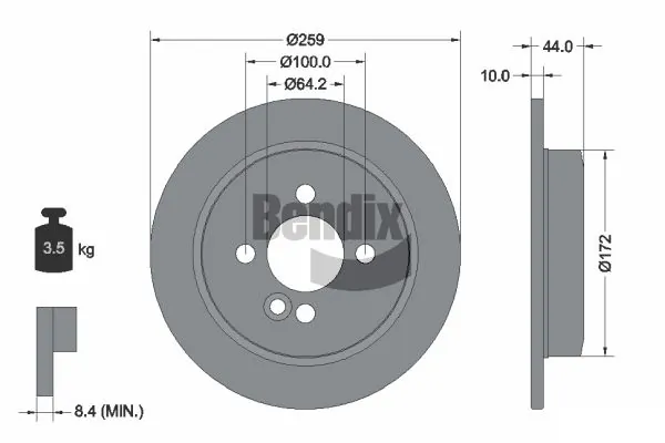 BENDIX Braking féktárcsa - BDS1077 - TothCarparts