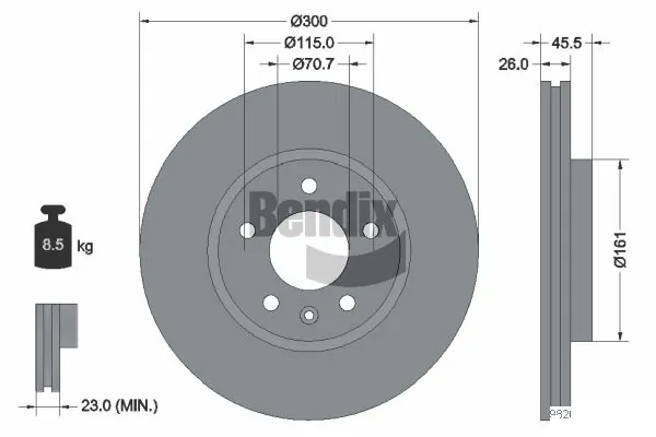 BENDIX Braking féktárcsa - BDS1079HC - TothCarparts