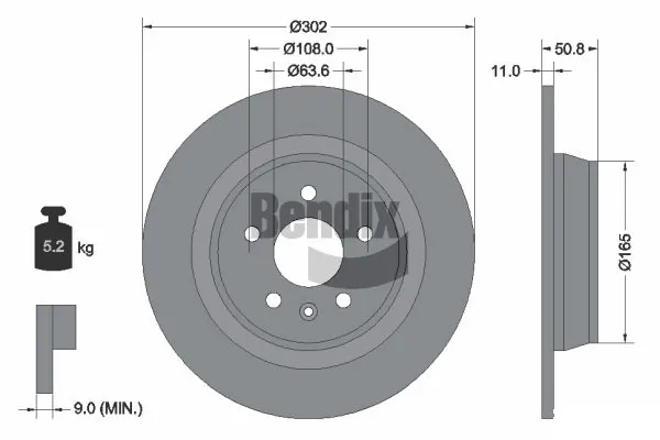 BENDIX Braking féktárcsa - BDS1080 - TothCarparts