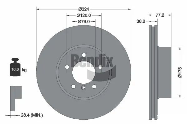 BENDIX Braking féktárcsa - BDS1087HC - TothCarparts