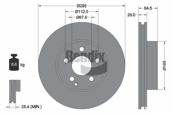 BENDIX Braking féktárcsa - BDS1095HC - TothCarparts