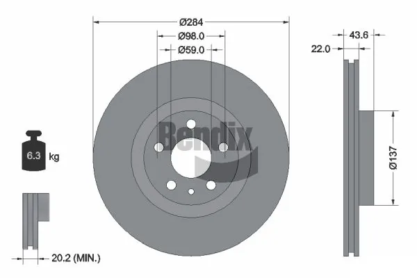 BENDIX Braking féktárcsa - BDS1096 - TothCarparts