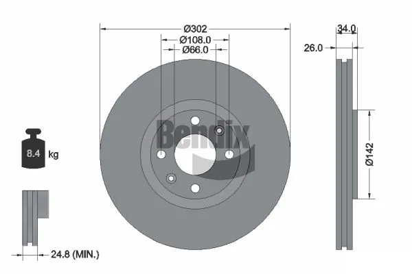 BENDIX Braking féktárcsa - BDS1097 - TothCarparts