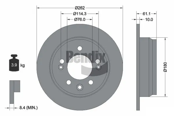 BENDIX Braking féktárcsa - BDS1111 - TothCarparts