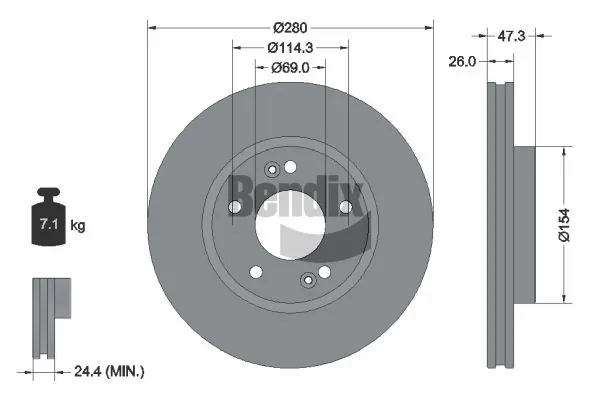 BENDIX Braking féktárcsa - BDS1114 - TothCarparts