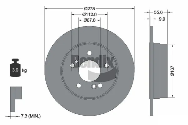 BENDIX Braking féktárcsa - BDS1124 - TothCarparts