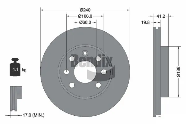 BENDIX Braking féktárcsa - BDS1130 - TothCarparts
