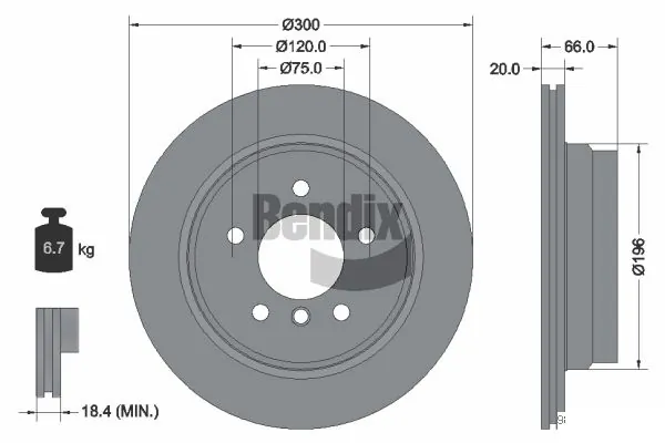 BENDIX Braking féktárcsa - BDS1136 - TothCarparts