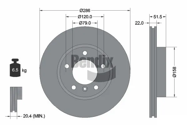 BENDIX Braking féktárcsa - BDS1141HC - TothCarparts