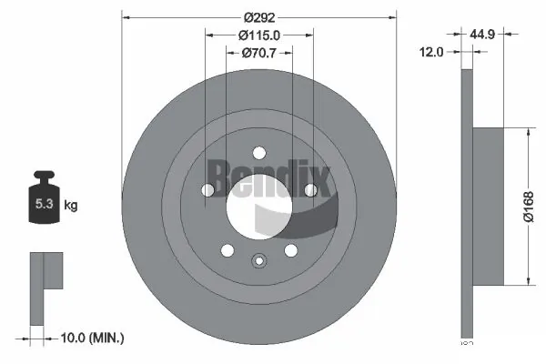 BENDIX Braking féktárcsa - BDS1147 - TothCarparts
