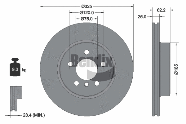 BENDIX Braking féktárcsa - BDS1148HC - TothCarparts