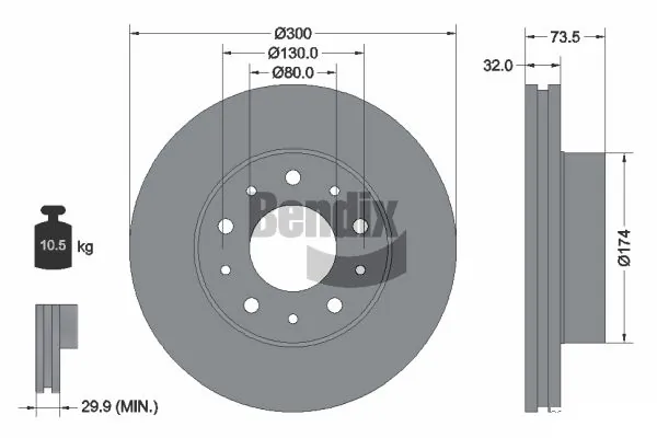 BENDIX Braking féktárcsa - BDS1149 - TothCarparts