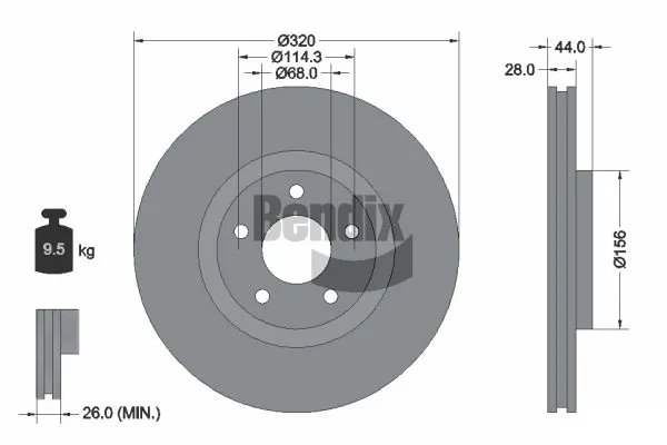 BENDIX Braking féktárcsa - BDS1152 - TothCarparts