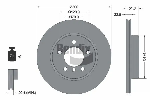 BENDIX Braking féktárcsa - BDS1159HC - TothCarparts