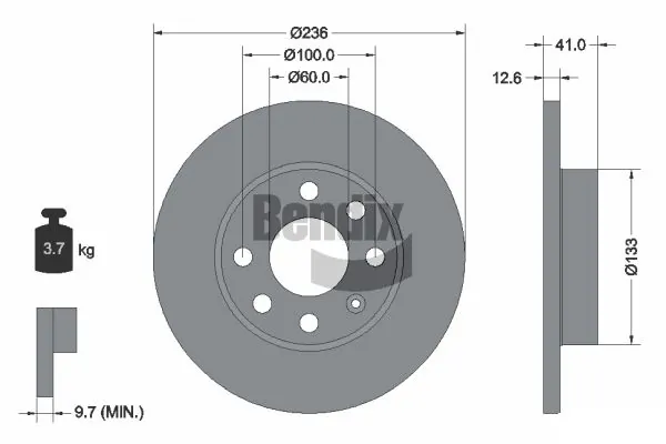 BENDIX Braking féktárcsa - BDS1161 - TothCarparts