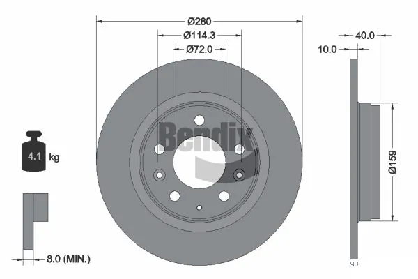 BENDIX Braking féktárcsa - BDS1164 - TothCarparts