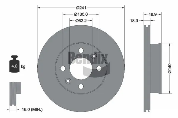 BENDIX Braking féktárcsa - BDS1169 - TothCarparts