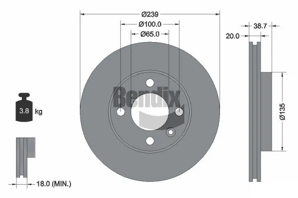 BENDIX Braking féktárcsa - BDS1170 - TothCarparts