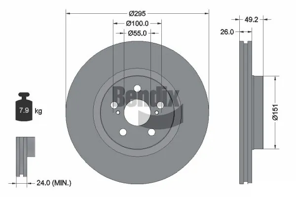 BENDIX Braking féktárcsa - BDS1179 - TothCarparts