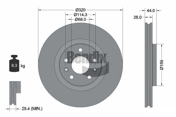 BENDIX Braking féktárcsa - BDS1186 - TothCarparts