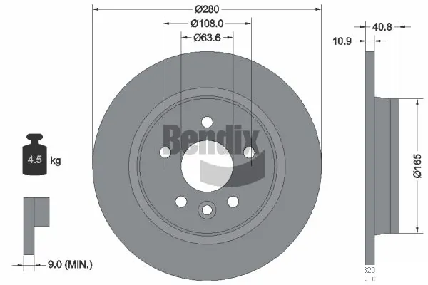 BENDIX Braking féktárcsa - BDS1210 - TothCarparts