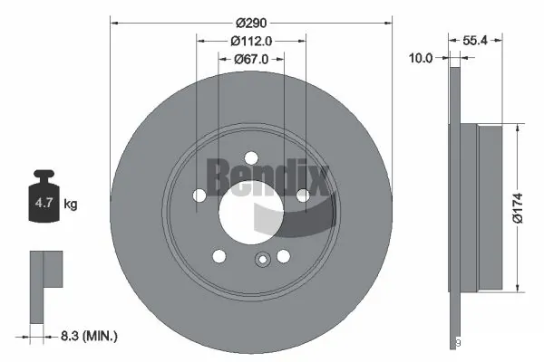 BENDIX Braking féktárcsa - BDS1230 - TothCarparts