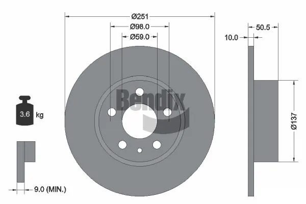 BENDIX Braking féktárcsa - BDS1233 - TothCarparts
