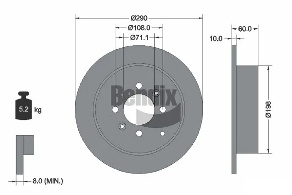 BENDIX Braking féktárcsa - BDS1235 - TothCarparts