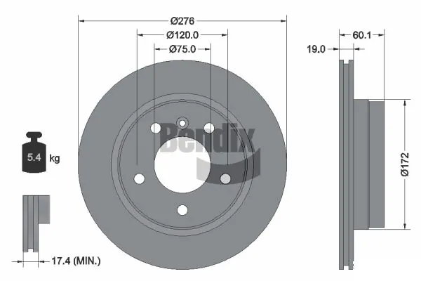 BENDIX Braking féktárcsa - BDS1242 - TothCarparts